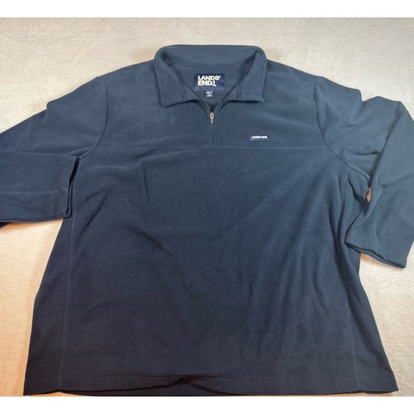 Lands' End Other - Lands' End Anyweather Fleece Jacket Mens 4XLT Navy Blue 1/4 Zip Outdoor Hiking